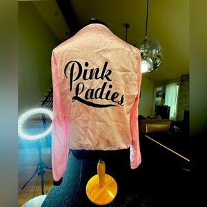 1950s Sexy Pink Bomber Jacket Fifties Costumes For Women Pink Satin Jacket OS